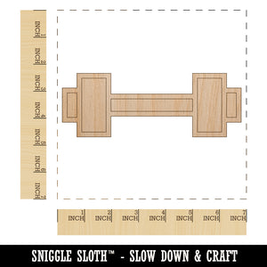 Dumbbell Barbell Weight Lifting Outline Unfinished Wood Shape Piece Cutout for DIY Craft Projects