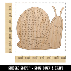 Sleepy Snail Unfinished Wood Shape Piece Cutout for DIY Craft Projects