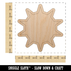 Sun Outline Unfinished Wood Shape Piece Cutout for DIY Craft Projects