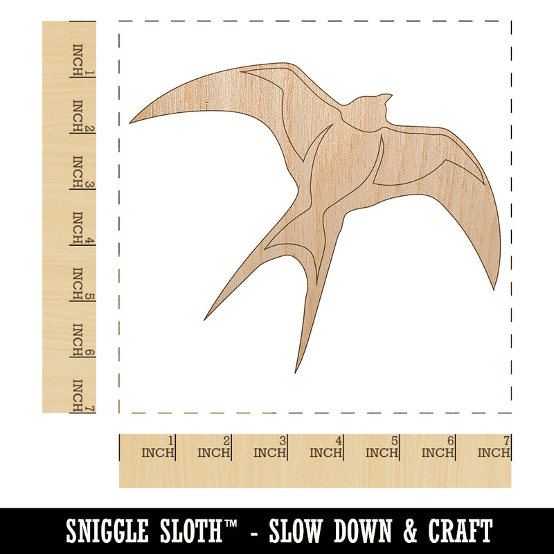 Barn Swallow Bird in Flight Unfinished Wood Shape Piece Cutout for DIY Craft Projects