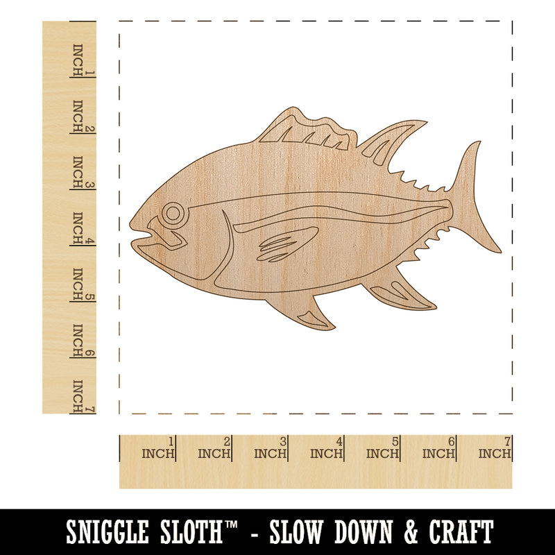 Bluefin Tuna Fish Fishing Unfinished Wood Shape Piece Cutout for DIY Craft Projects