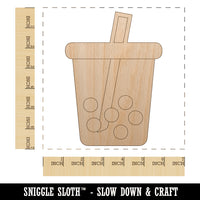 Boba Bubble Milk Tea Unfinished Wood Shape Piece Cutout for DIY Craft Projects