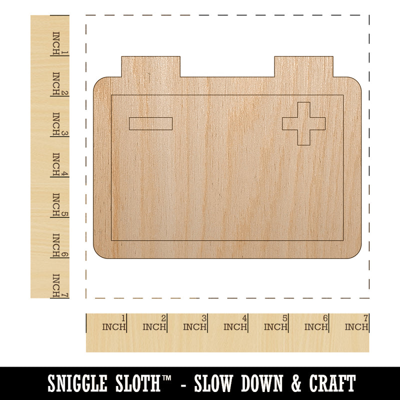 Car Battery Icon Unfinished Wood Shape Piece Cutout for DIY Craft Projects