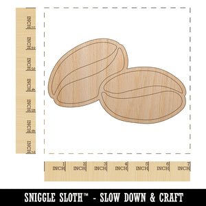Coffee Break with Beans Unfinished Wood Shape Piece Cutout for DIY Craft Projects