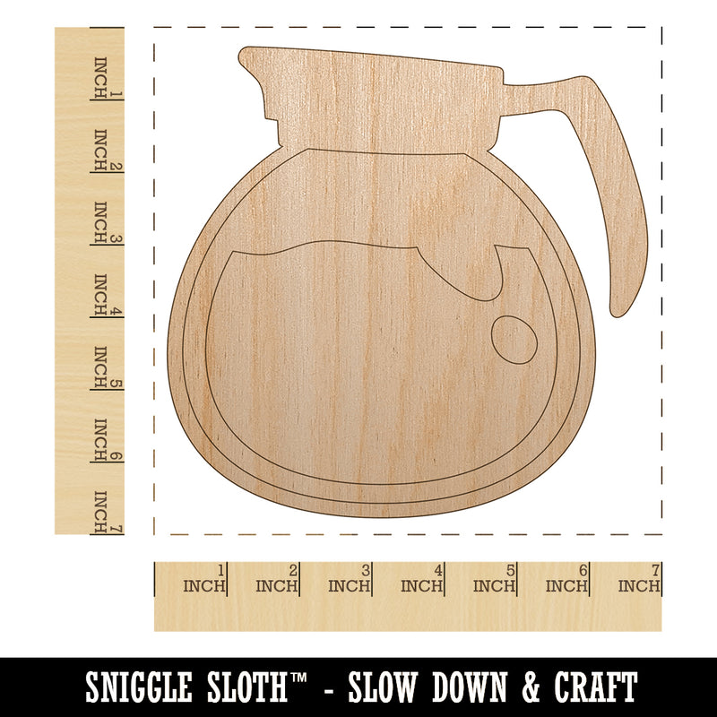 Coffee Pot Unfinished Wood Shape Piece Cutout for DIY Craft Projects