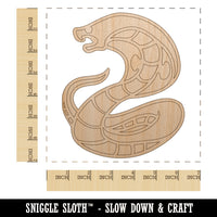 Coiled Cobra Snake Unfinished Wood Shape Piece Cutout for DIY Craft Projects