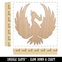 Fire Phoenix Bird Rising Unfinished Wood Shape Piece Cutout for DIY Craft Projects