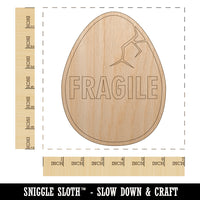 Fragile Cracked Chicken Egg Unfinished Wood Shape Piece Cutout for DIY Craft Projects