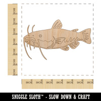 Freshwater Catfish Fish Fishing Unfinished Wood Shape Piece Cutout for DIY Craft Projects
