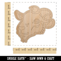 Goat Head Unfinished Wood Shape Piece Cutout for DIY Craft Projects