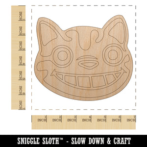 Grinning Cheshire Cat Unfinished Wood Shape Piece Cutout for DIY Craft Projects
