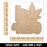 I Love 420 Marijuana Circle Unfinished Wood Shape Piece Cutout for DIY Craft Projects
