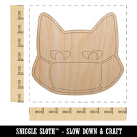 Judgmental Cat Wearing Mask Unfinished Wood Shape Piece Cutout for DIY Craft Projects