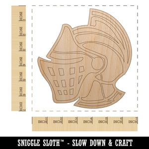 Medieval Knight Helmet Unfinished Wood Shape Piece Cutout for DIY Craft Projects