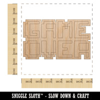 Pixel Video Game Over Text Unfinished Wood Shape Piece Cutout for DIY Craft Projects