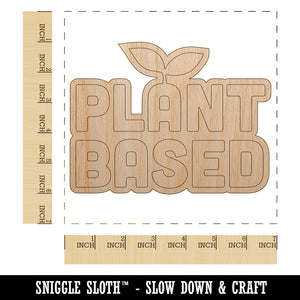 Plant Based Vegan Vegetarian Unfinished Wood Shape Piece Cutout for DIY Craft Projects