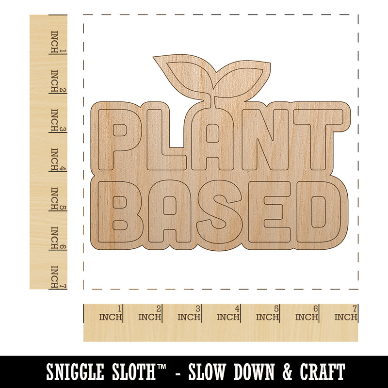 Plant Based Vegan Vegetarian Unfinished Wood Shape Piece Cutout for DIY Craft Projects