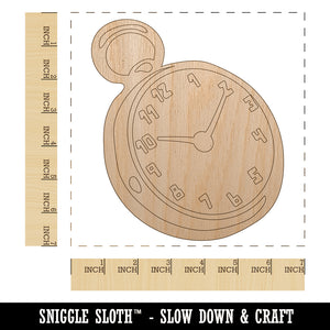 Pocket Watch Unfinished Wood Shape Piece Cutout for DIY Craft Projects