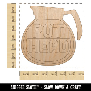 Pot Head Coffee Unfinished Wood Shape Piece Cutout for DIY Craft Projects