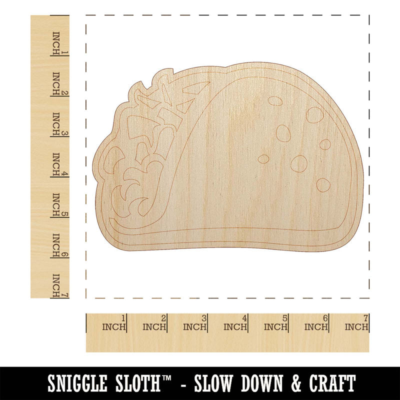 Taco Tuesday Unfinished Wood Shape Piece Cutout for DIY Craft Projects