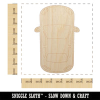 Top Down View of Car Unfinished Wood Shape Piece Cutout for DIY Craft Projects