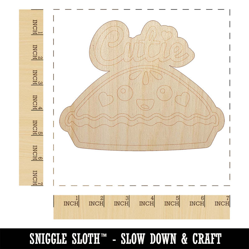 Cutie Pie Unfinished Wood Shape Piece Cutout for DIY Craft Projects