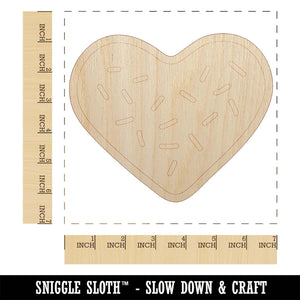 Heart Sprinkle Cookie Unfinished Wood Shape Piece Cutout for DIY Craft Projects