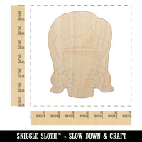 Latte Girl Coffee Unfinished Wood Shape Piece Cutout for DIY Craft Projects