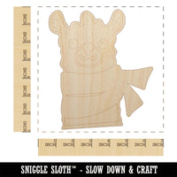 Llama with Scarf Unfinished Wood Shape Piece Cutout for DIY Craft Projects