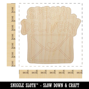 Special Delivery Envelope Unfinished Wood Shape Piece Cutout for DIY Craft Projects