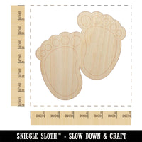 Baby Footprints Unfinished Wood Shape Piece Cutout for DIY Craft Projects