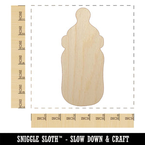 Cute Baby Bottle Unfinished Wood Shape Piece Cutout for DIY Craft Projects