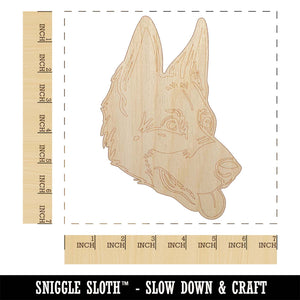 German Shepherd Dog Head Unfinished Wood Shape Piece Cutout for DIY Craft Projects