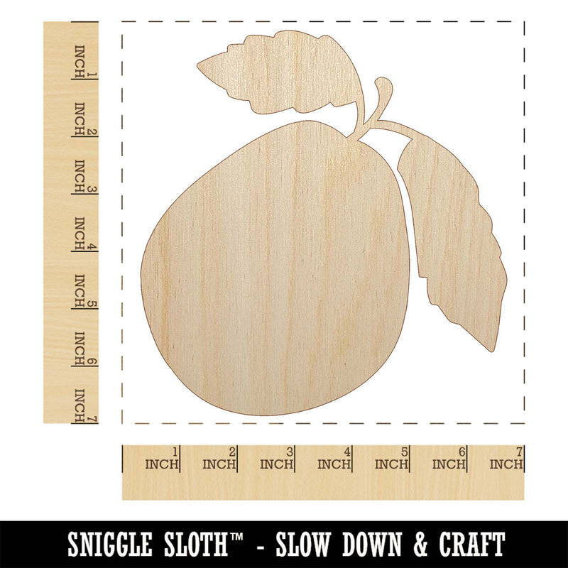 Guava Fruit Solid Unfinished Wood Shape Piece Cutout for DIY Craft Projects