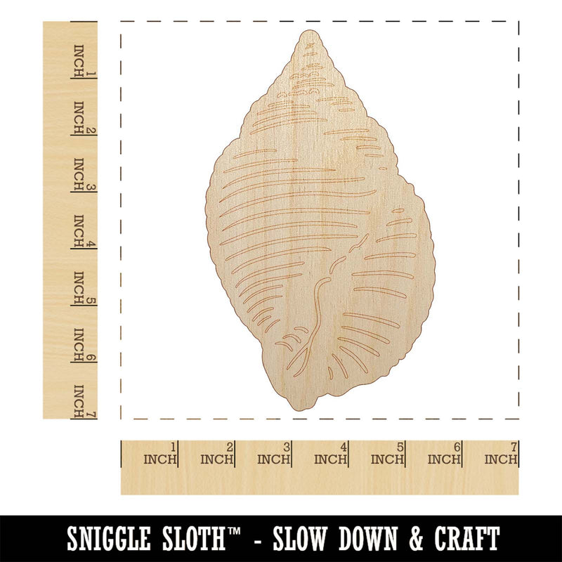 Nutmeg Shell Seashell Beach Unfinished Wood Shape Piece Cutout for DIY Craft Projects