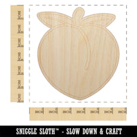 Plump Peach Solid Unfinished Wood Shape Piece Cutout for DIY Craft Projects