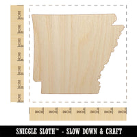 Arkansas State Silhouette Unfinished Wood Shape Piece Cutout for DIY Craft Projects