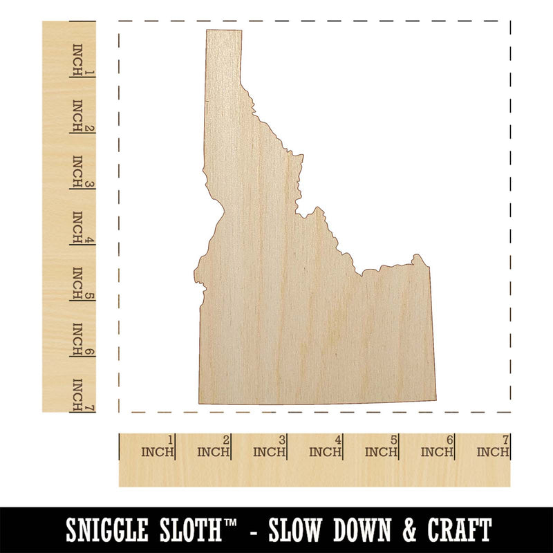 Idaho State Silhouette Unfinished Wood Shape Piece Cutout for DIY Craft Projects