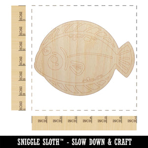 Kawaii Dab Fish Unfinished Wood Shape Piece Cutout for DIY Craft Projects