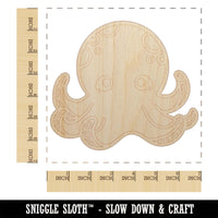 Kawaii Octopus Unfinished Wood Shape Piece Cutout for DIY Craft Projects