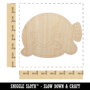 Kawaii Sad Blobfish Unfinished Wood Shape Piece Cutout for DIY Craft Projects