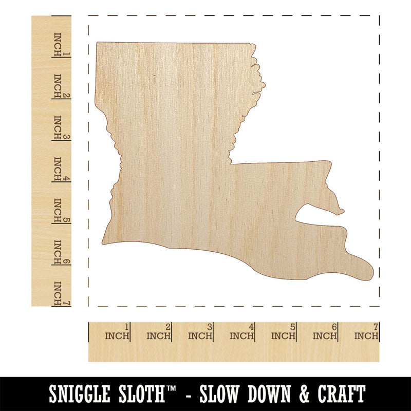 Louisiana State Silhouette Unfinished Wood Shape Piece Cutout for DIY Craft Projects