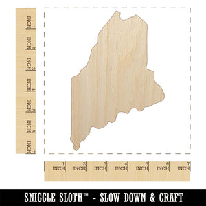 Maine State Silhouette Unfinished Wood Shape Piece Cutout for DIY Craft Projects