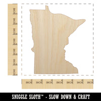 Minnesota State Silhouette Unfinished Wood Shape Piece Cutout for DIY Craft Projects