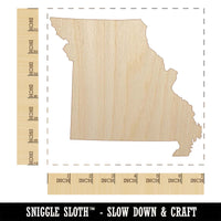 Missouri State Silhouette Unfinished Wood Shape Piece Cutout for DIY Craft Projects