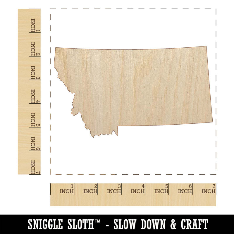 Montana State Silhouette Unfinished Wood Shape Piece Cutout for DIY Craft Projects