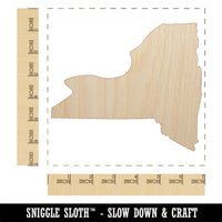 New York State Silhouette Unfinished Wood Shape Piece Cutout for DIY Craft Projects