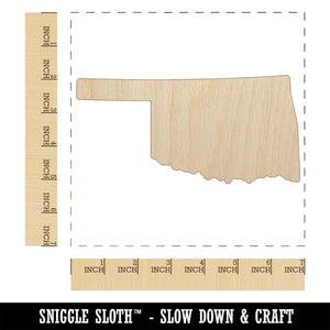 Oklahoma State Silhouette Unfinished Wood Shape Piece Cutout for DIY Craft Projects