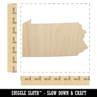 Pennsylvania State Silhouette Unfinished Wood Shape Piece Cutout for DIY Craft Projects