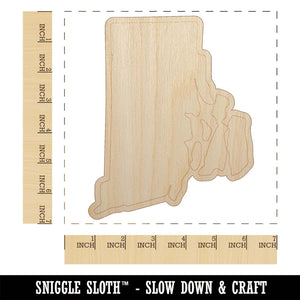 Rhode Island State Silhouette Unfinished Wood Shape Piece Cutout for DIY Craft Projects